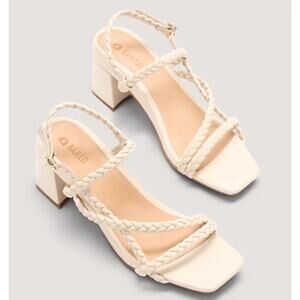 BARED X Pliant Huia Braided Low Heel Sandals Cream Womens Size 42 US 11 $299